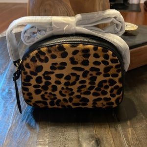 J Crew calf hair and black leather crossbody bag nwt